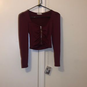 Burgundy Crop Top